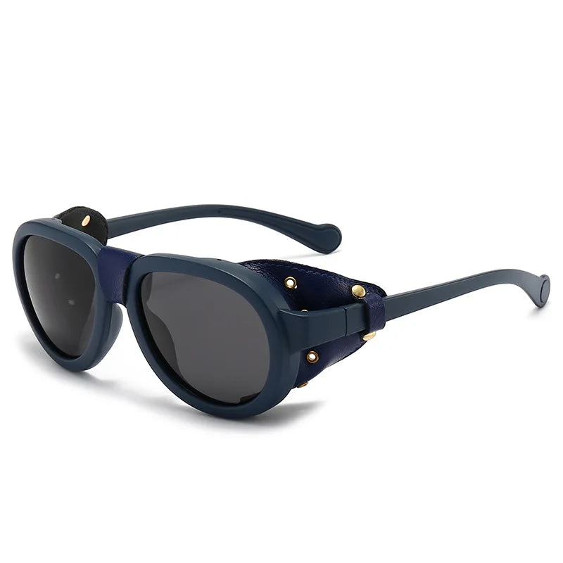 Steampunk Polarized Sunglasses Leather Shields – protective style