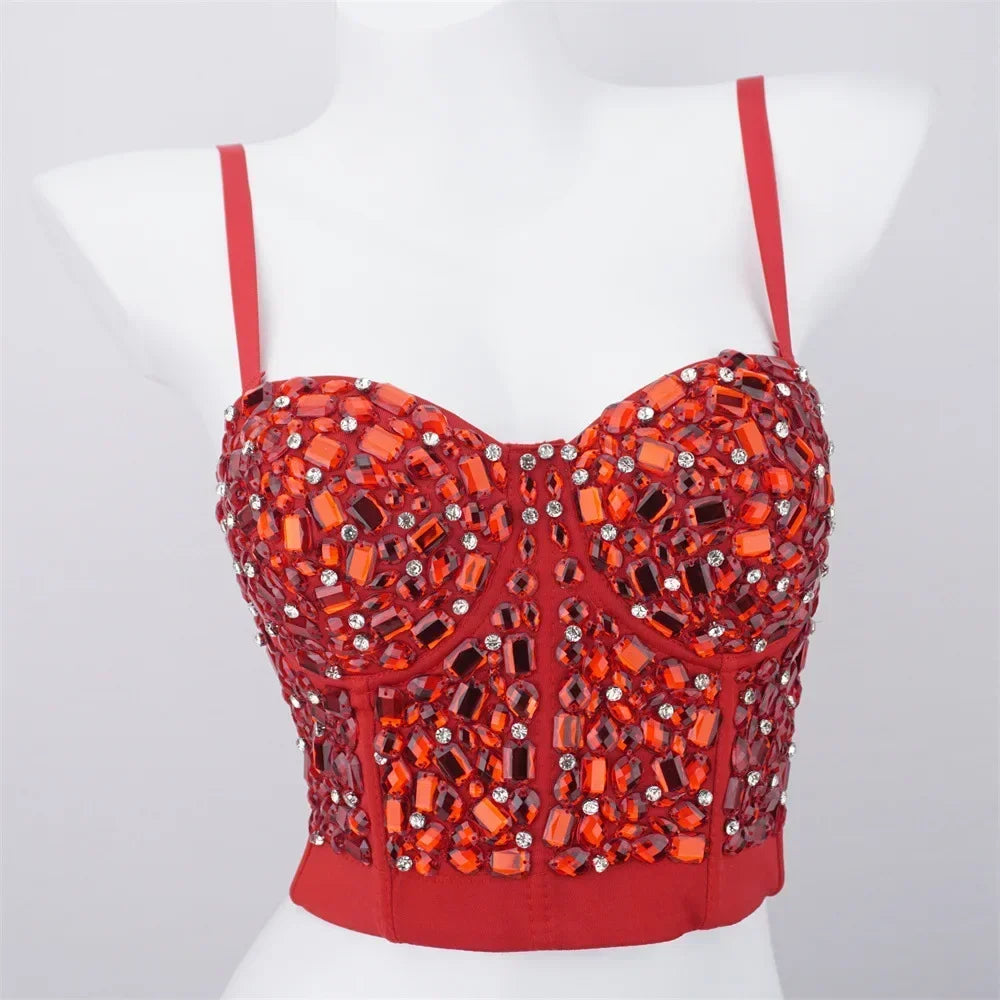 Steampunk Push-Up Bustier Design Red