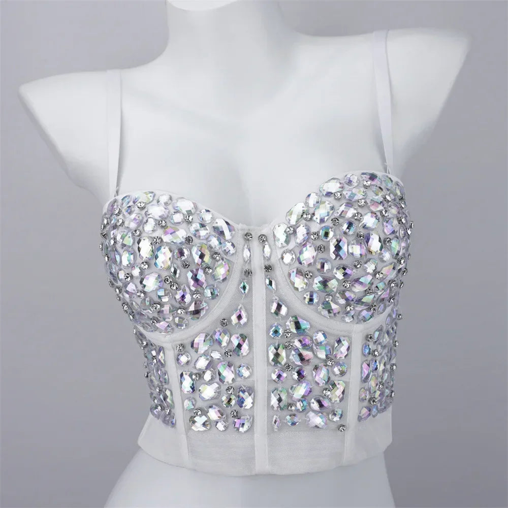 Steampunk Push-Up Bustier Design White