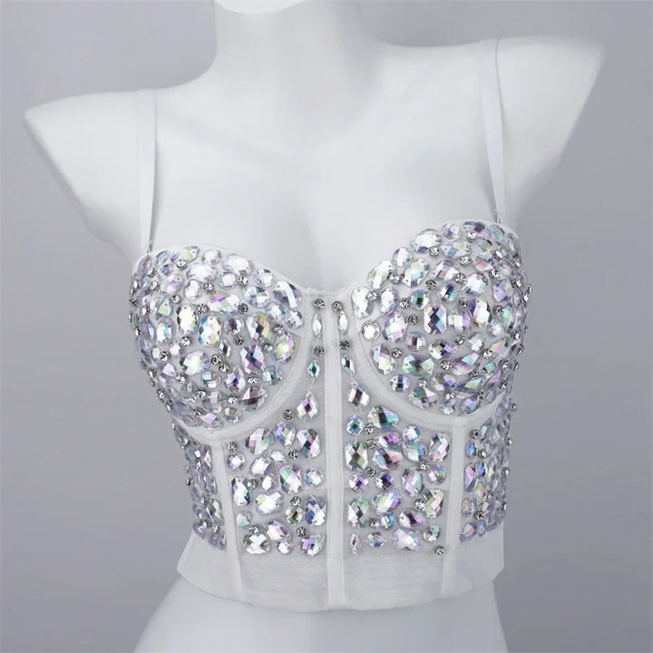 Steampunk Push-Up Bustier Design White