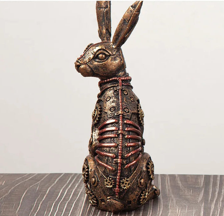Steampunk Rabbit Sculpture Statues