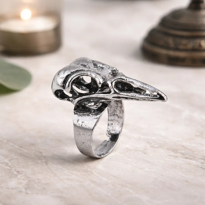 Steampunk Raven's skull Ring