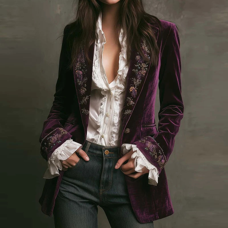 Steampunk Retro Ethnic Floral Jacket