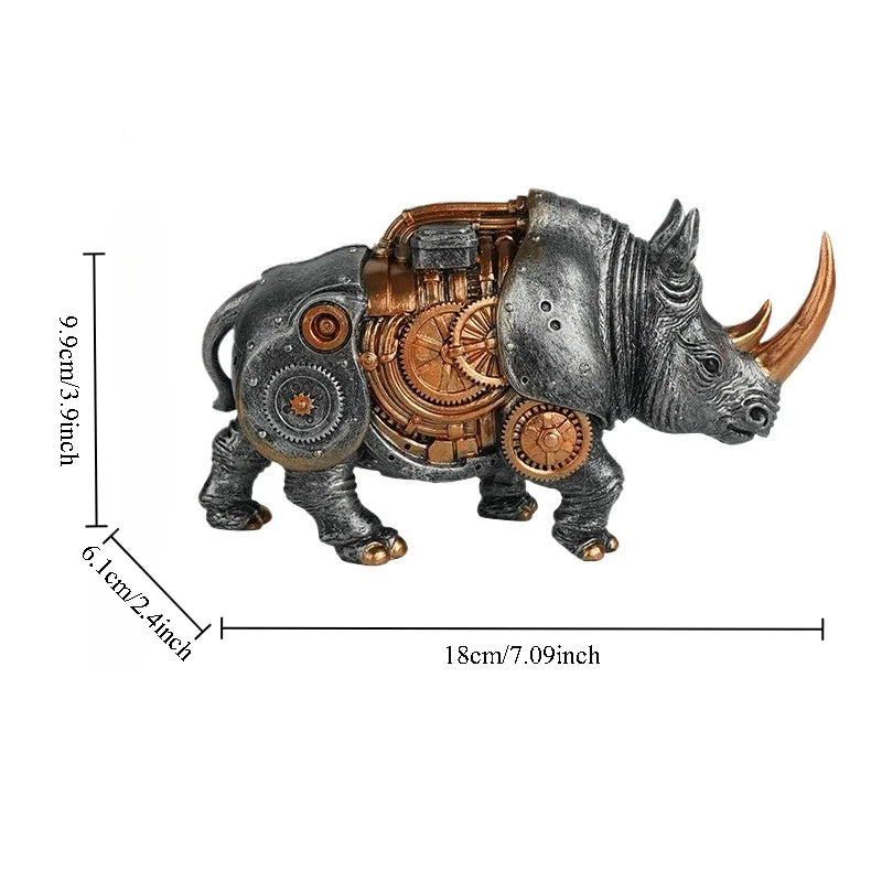 Steampunk Rhino Decorative Sculpture Measurement