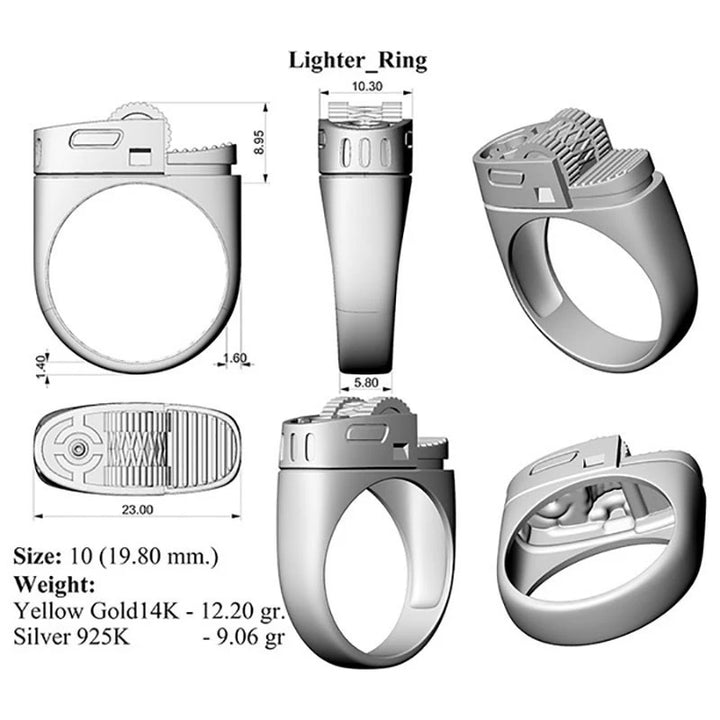 Steampunk Ring Lighter fashion