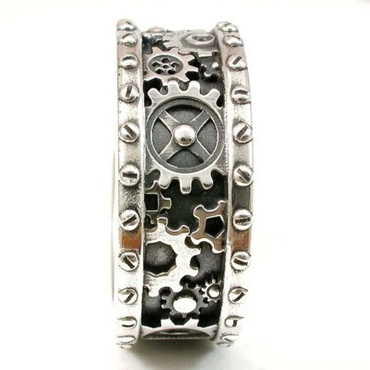 Steampunk Ring With Raised Gears chic