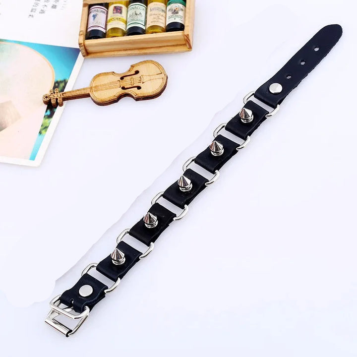Steampunk Rivet Bracelet black