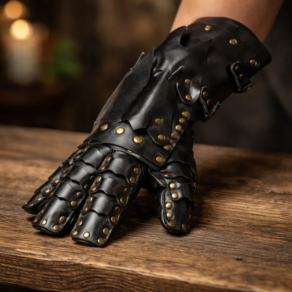 Steampunk Riveted Leather Gloves