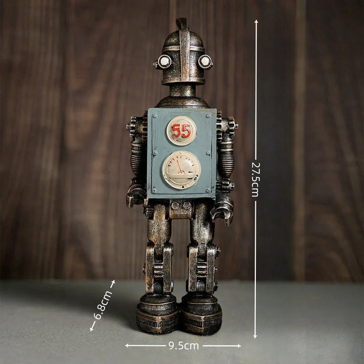 Steampunk Robot Sculpture Blue