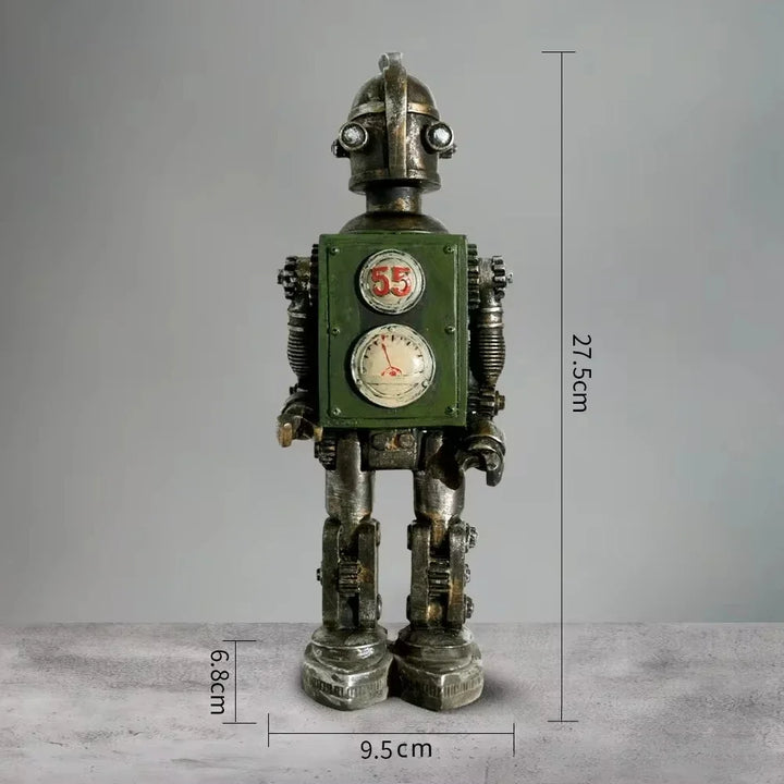 Steampunk Robot Sculpture Green