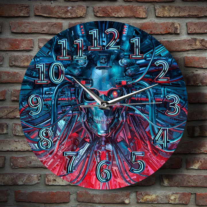 Steampunk Robot Skull Wall Clock