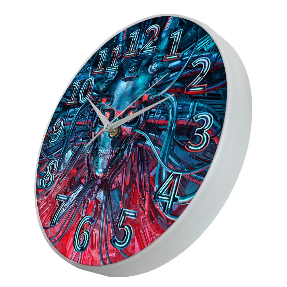  Steampunk Robot Skull Wall Clock elegant