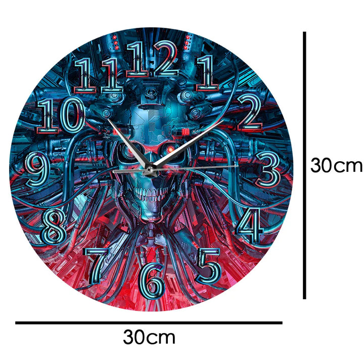  Steampunk Robot Skull Wall Clock fashion