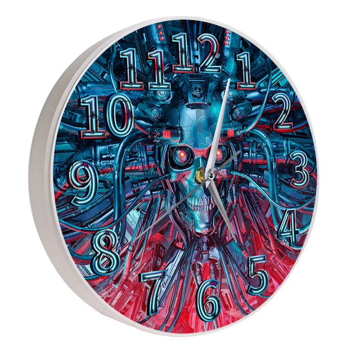 Steampunk Robot Skull Wall Clock stylish