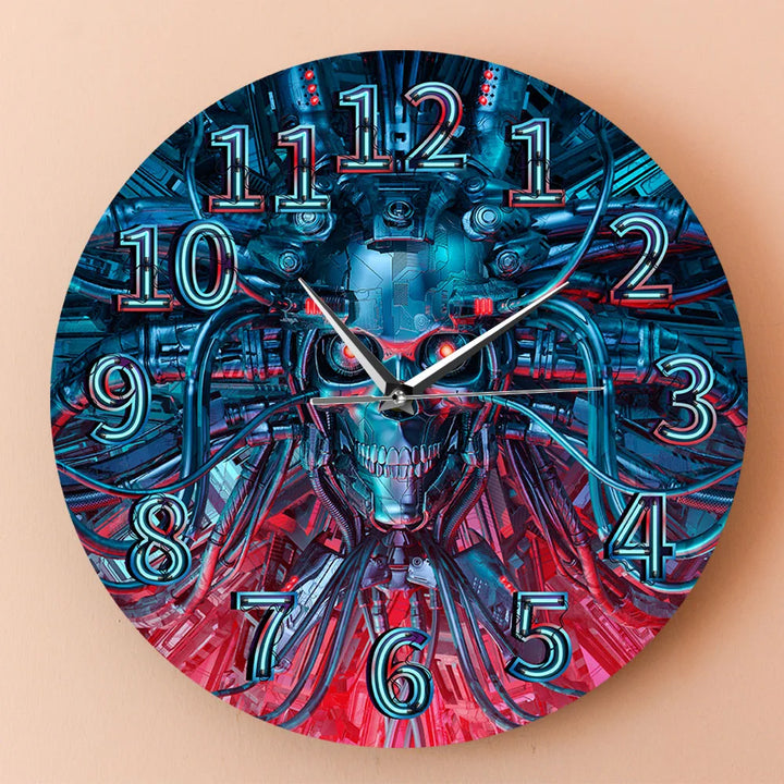  Steampunk Robot Skull Wall Clock unique