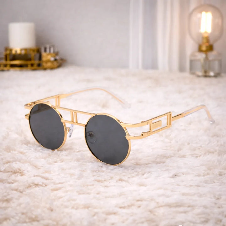 Steampunk Round Metal Sunglasses