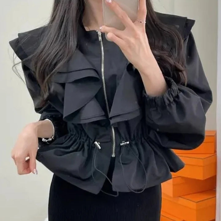Steampunk Ruffle Jacket With Zipper elegant