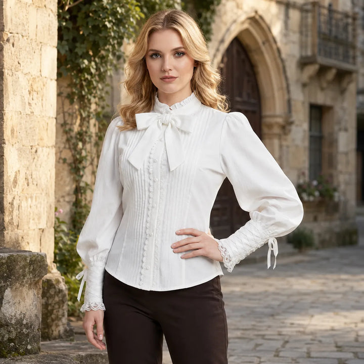 Steampunk Ruffled Cotton Shirt