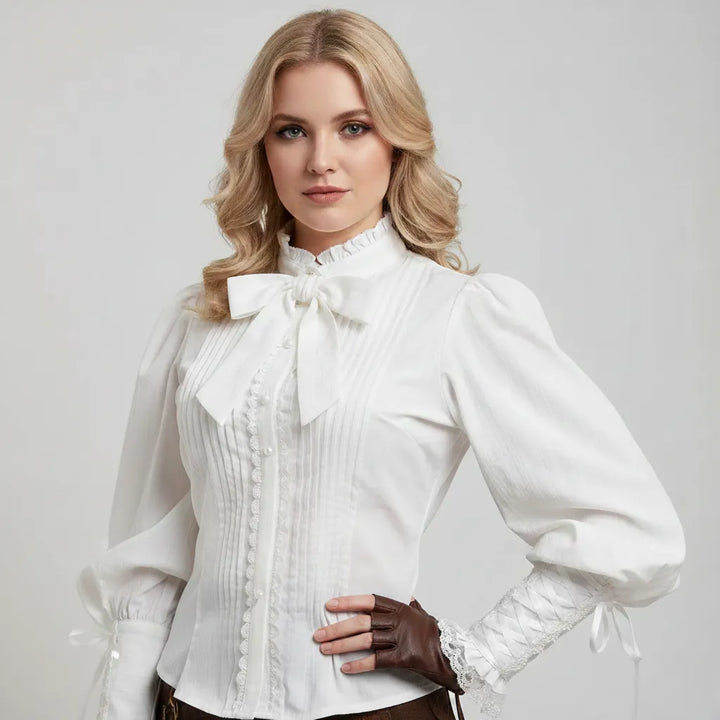 Steampunk Ruffled Cotton Shirt