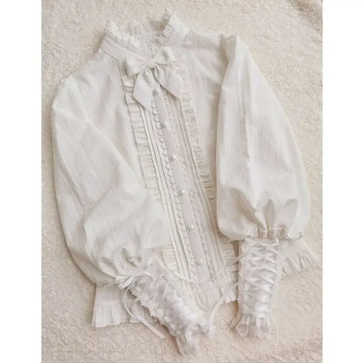 Steampunk Ruffled Cotton Shirt Stylish