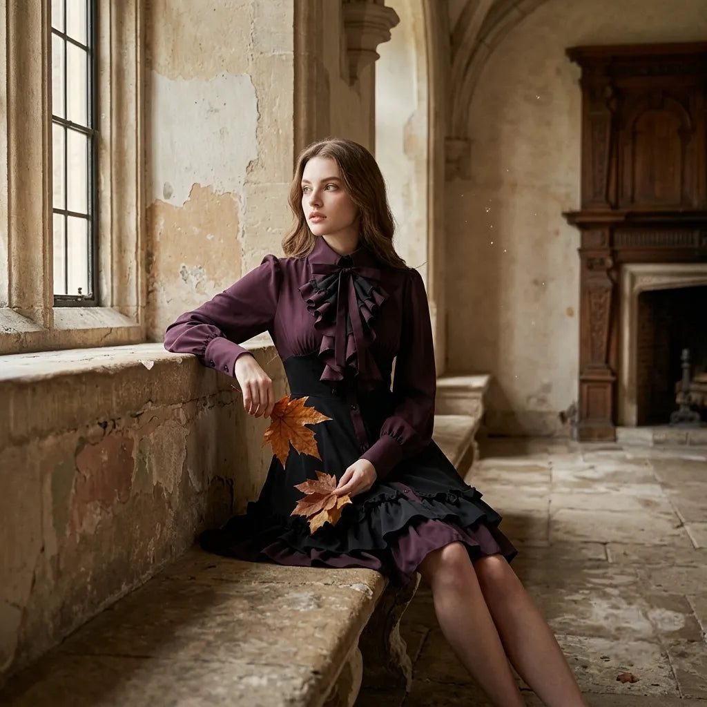 Steampunk Ruffled Dress