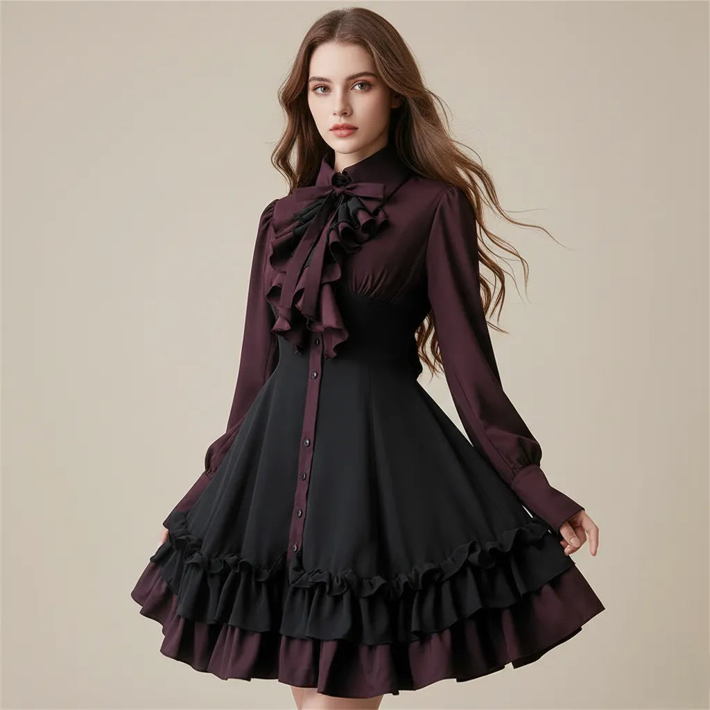 Steampunk Ruffled Dress