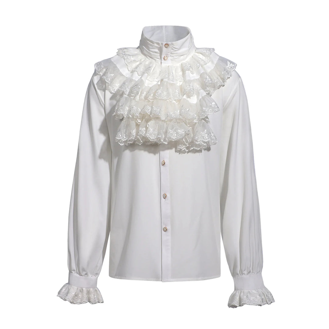 Steampunk Ruffled Shirt white