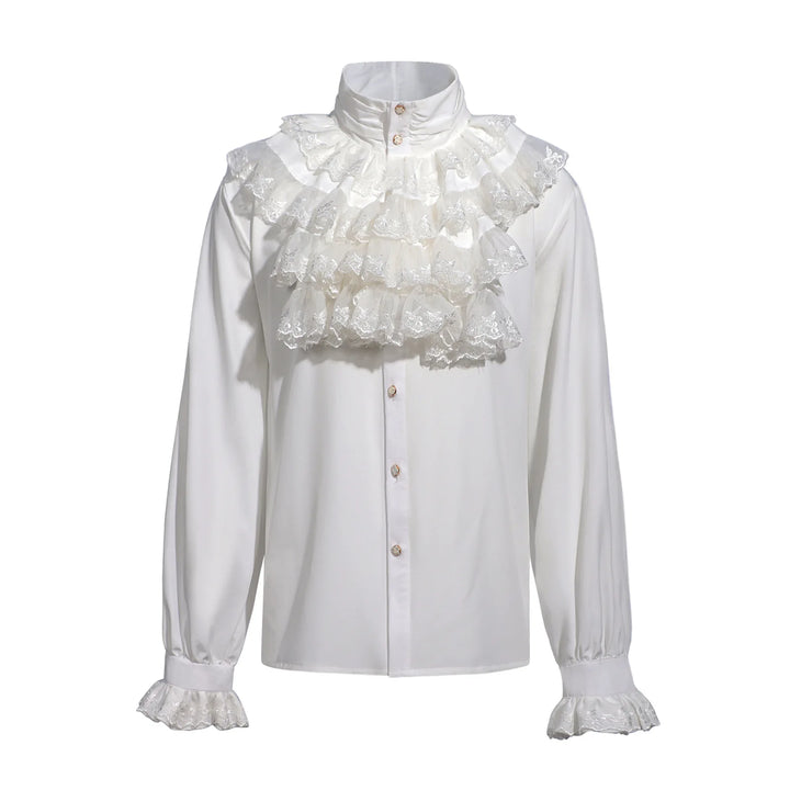 Steampunk Ruffled Shirt white