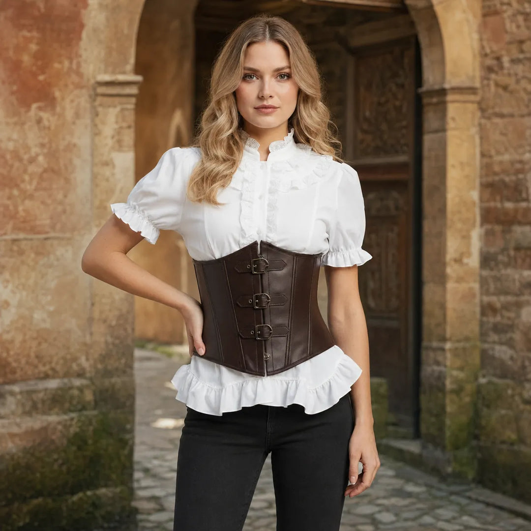 Steampunk Ruffled Short-Sleeved Shirt