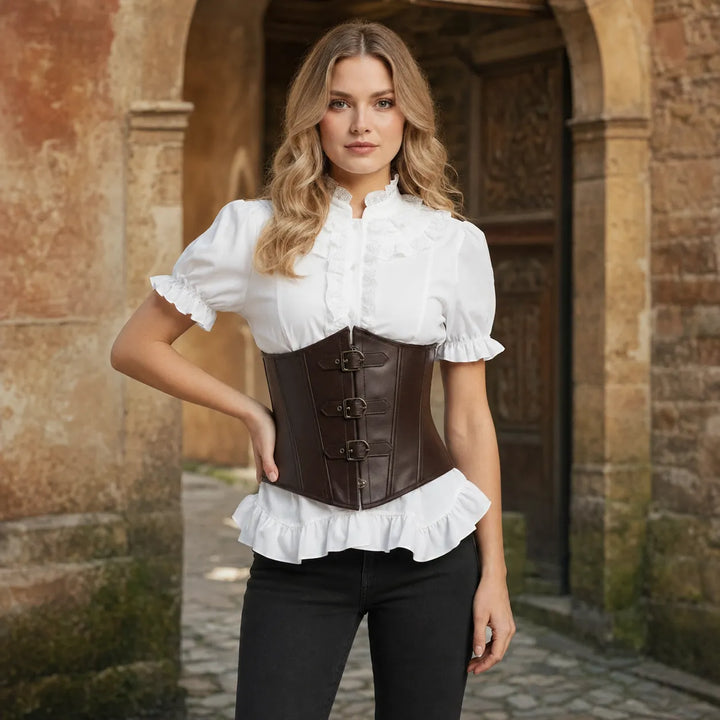 Steampunk Ruffled Short-Sleeved Shirt