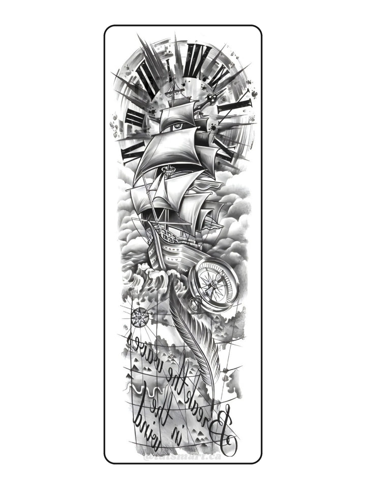 Steampunk Sailboat Tattoo Man chic