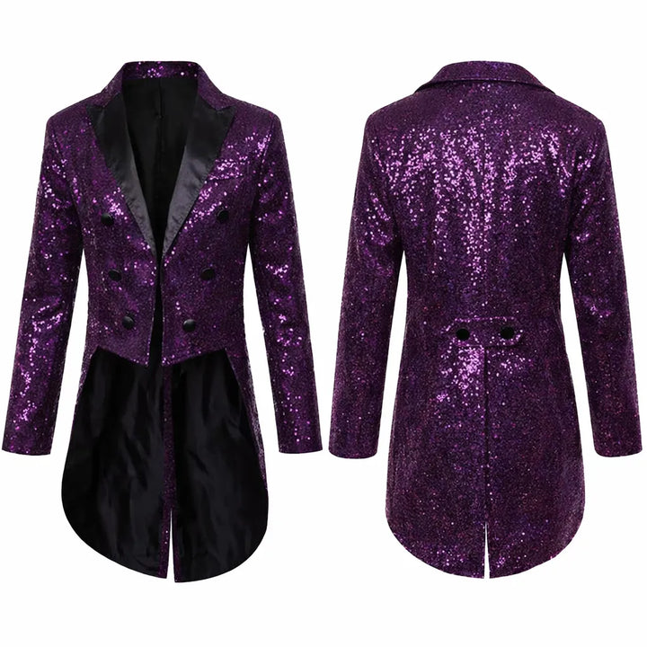  Steampunk Sequined Coat Purple