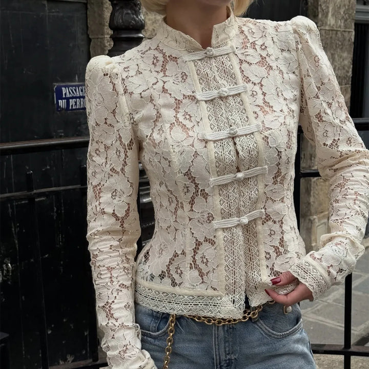 Steampunk Sheer Lace Shirt elegant