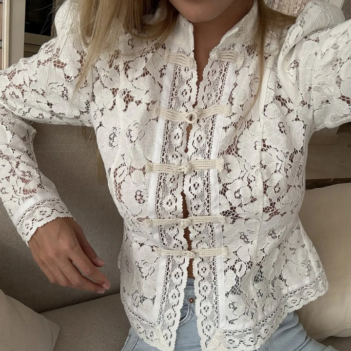 Steampunk Sheer Lace Shirt sophisticated