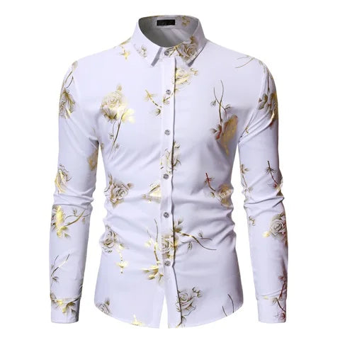 Steampunk Shirt Golden Roses – ornate pattern