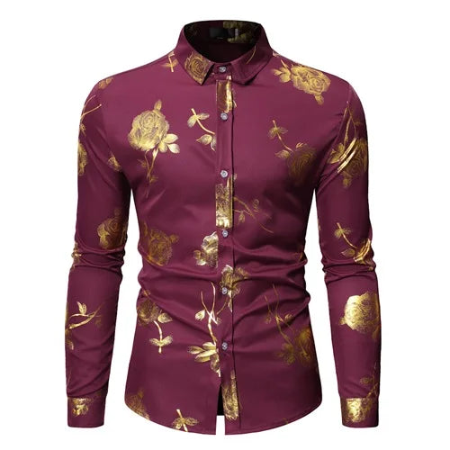 Steampunk Shirt Golden Roses – vintage style