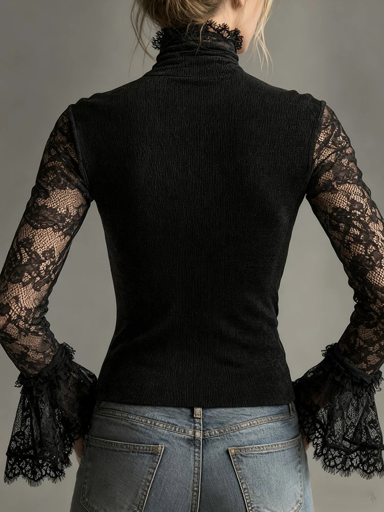 Steampunk Shirt With Flared Lace Sleeves dramatic