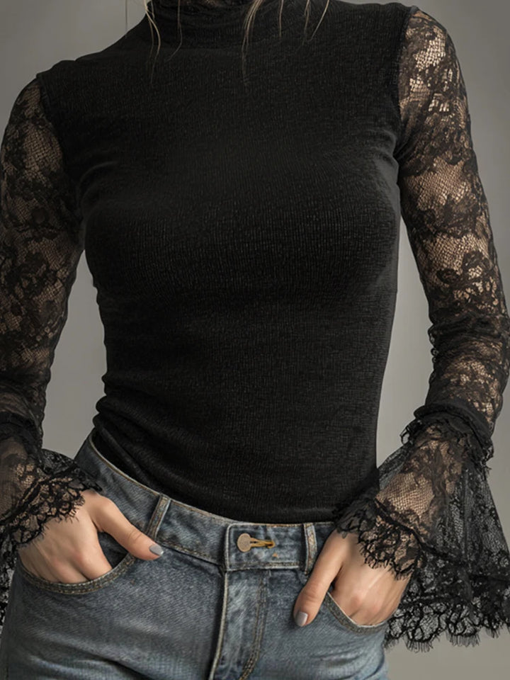 Steampunk Shirt With Flared Lace Sleeves stylish