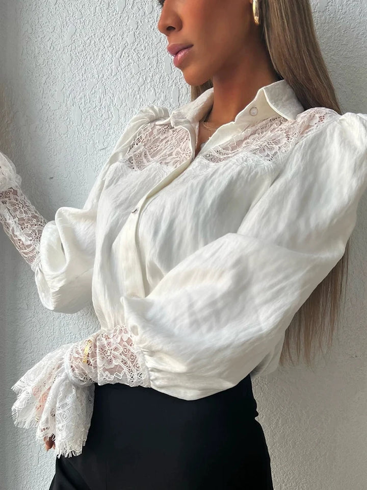 Steampunk Shirt With Lace Sleeves chic