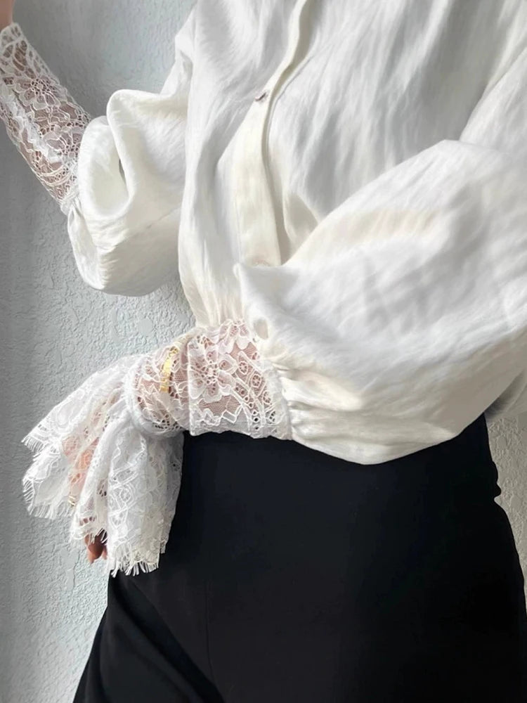Steampunk Shirt With Lace Sleeves elegant
