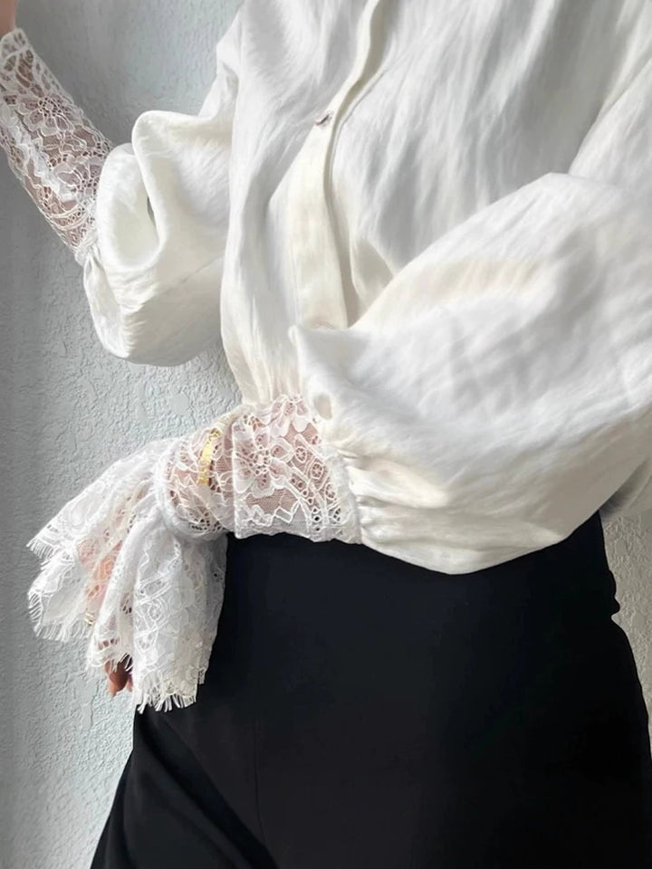 Steampunk Shirt With Lace Sleeves elegant