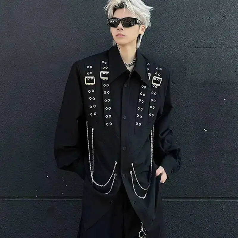 Steampunk Shirt With Metal Chains