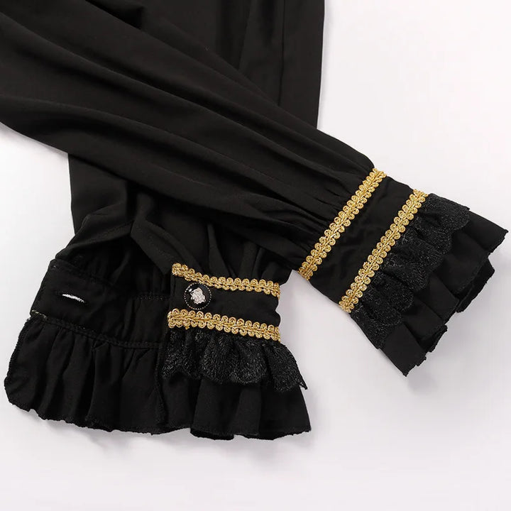 Steampunk Shirt with High Ruffled Collar – gothic design