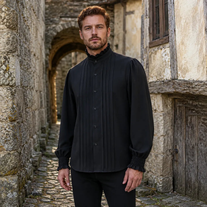 Steampunk Shirt with Stand-up Collar