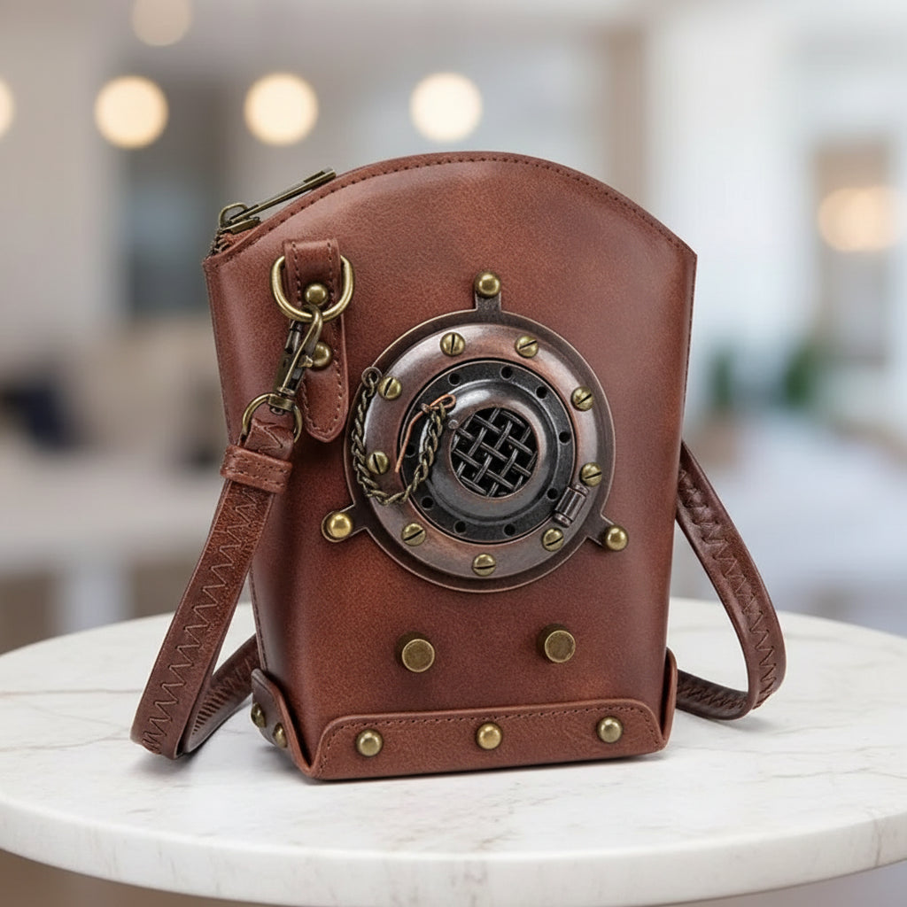 Steampunk Shoulder Bag With Adjustable Strap