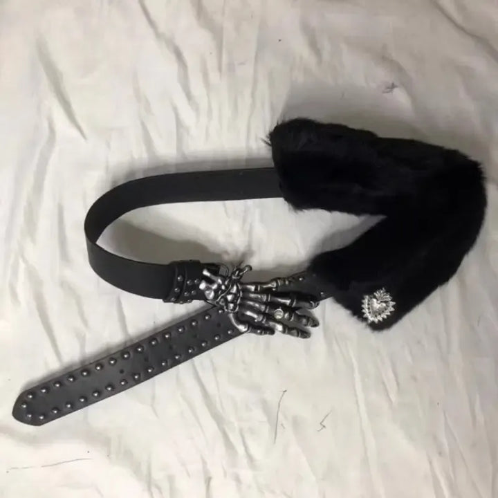 Steampunk Skeleton Hand Belt Black