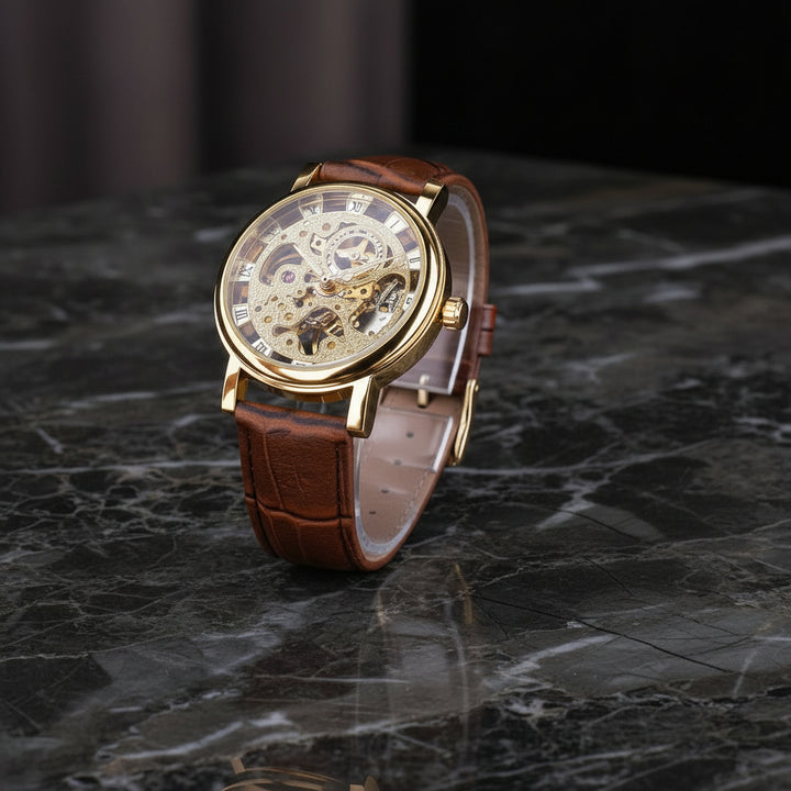 Steampunk Skeleton Leather Wrist Watch fashion