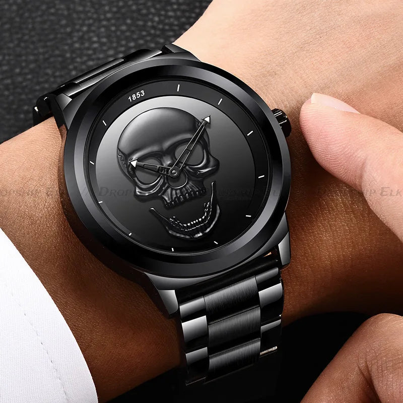 Steampunk Skull 3D Wristwatch detailed
