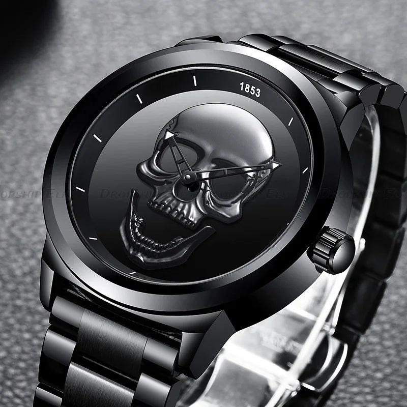 Steampunk Skull 3D Wristwatch dramatic