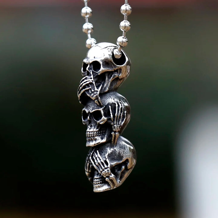 Steampunk Skull Necklace For Men